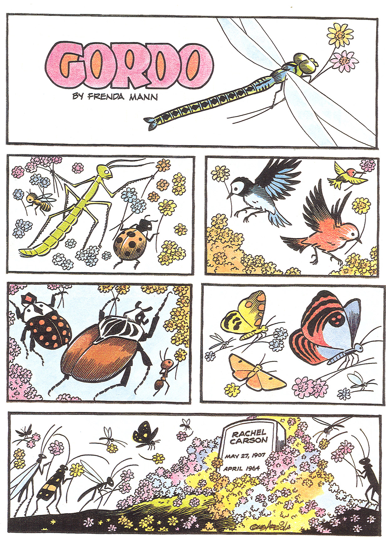 Image of the cartoon strip Gordo that honors Carson