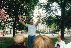 Speakers Corner Speaker 1987" by Deborah MacLean. Public domain