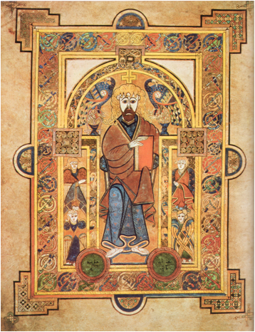 Page from the Book of Kells, around 800 CE. Trinity College, Dublin