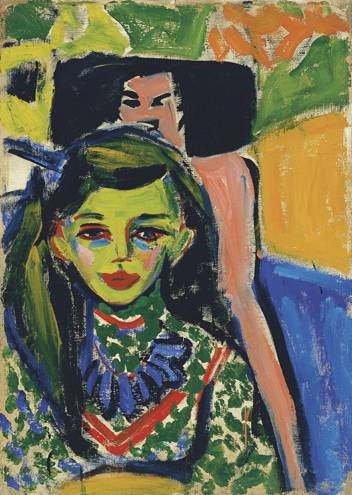 Ernst Ludwig Kirchner, Franzi In Front of A Carved Chair, 1910, oil on canvas. Thyssen-Bornemisza Museum, Madrid