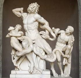 Laocoon Group, Roman copy of Greek original. Vatican Museum, Rome