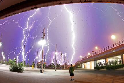 NOAA, Lightning Storm Over Boston