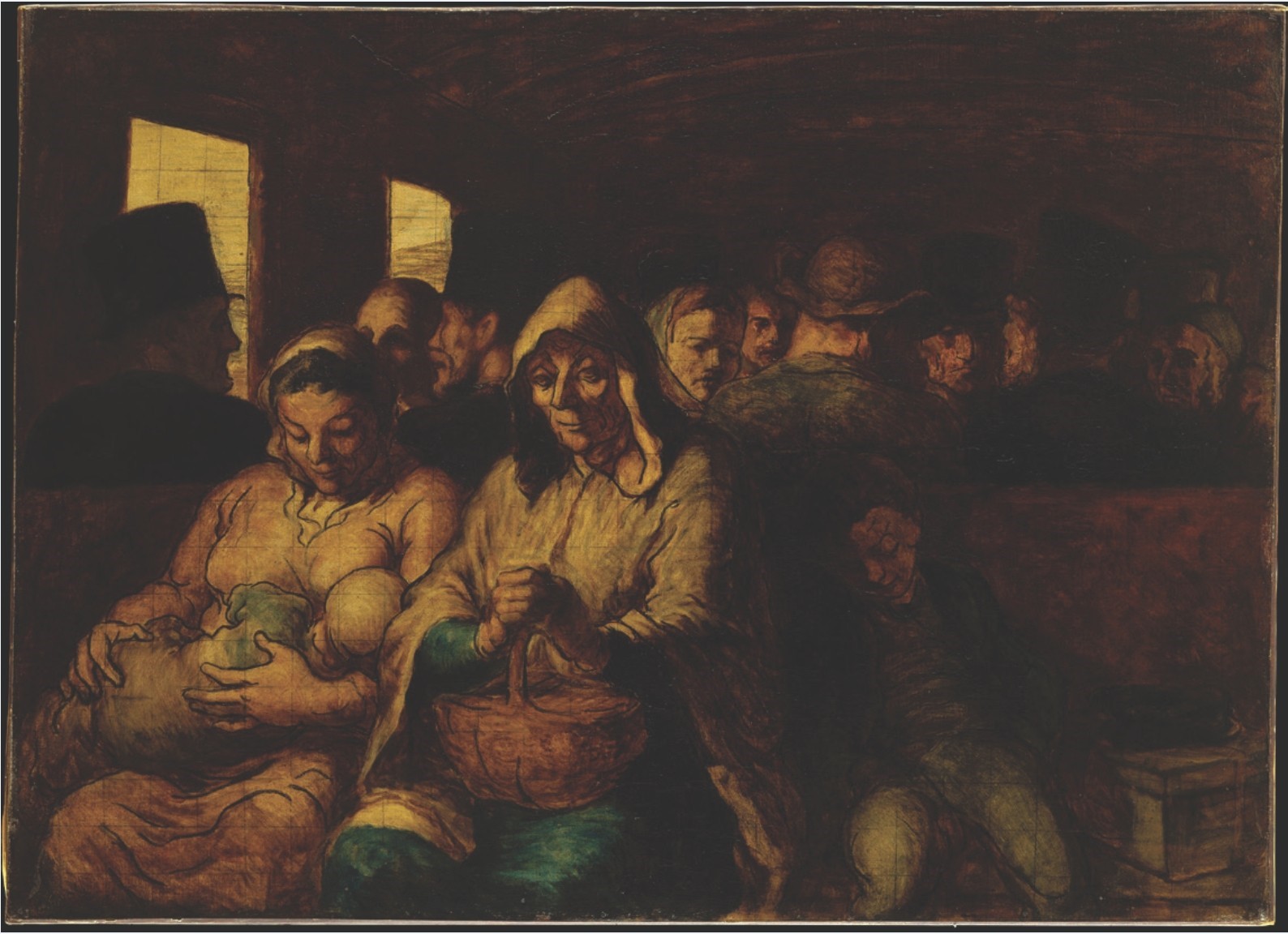 The Third Class Carriage (Artist: Honore Daumier)