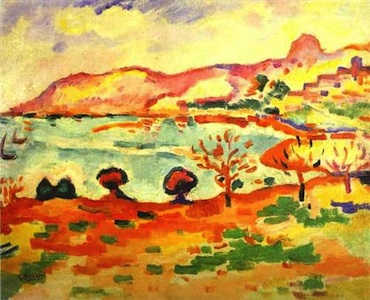 Georges Braque, Landscape of l'Estaque, 1907, oil on canvas, 37 x 46 cm. (Musée d'Art moderne, Troyes, France)