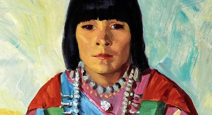 Robert Henri, Tom Po Qui (Water of Antelope Lake/Indian Girl/Ramoncita) (detail), 1914, oil on canvas; 40-½ x 32-½ inches (De