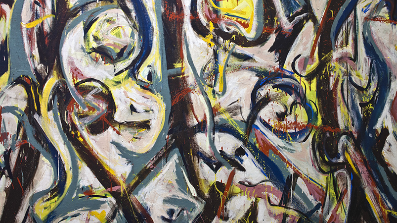 Jackson Pollock, Mural (detail), 1943, oil and water-based paint on linen, 242.9 x 603.9 cm (University of Iowa Museum of Art