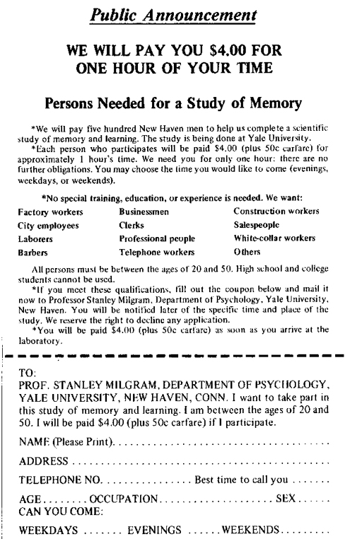 Figure 1.15 Stanley Milgram's research demonstrated just how far people will go in obeying orders from an authority figure. T