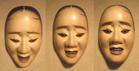 Three masks are arranged side by side. The masks are almost identical, but with slightly different facial expressions resulti