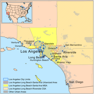 Map of Los Angeles Metropolitan Area