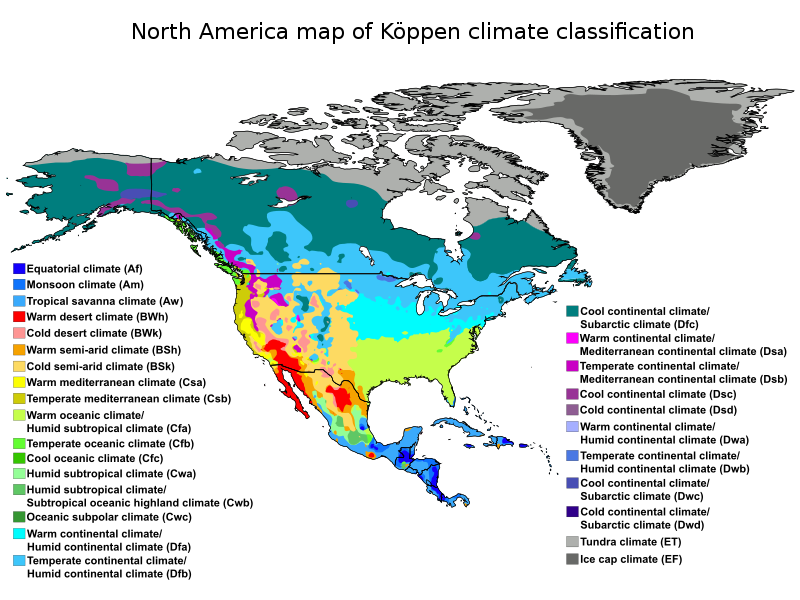 Köppen Climate Classification of North America. 