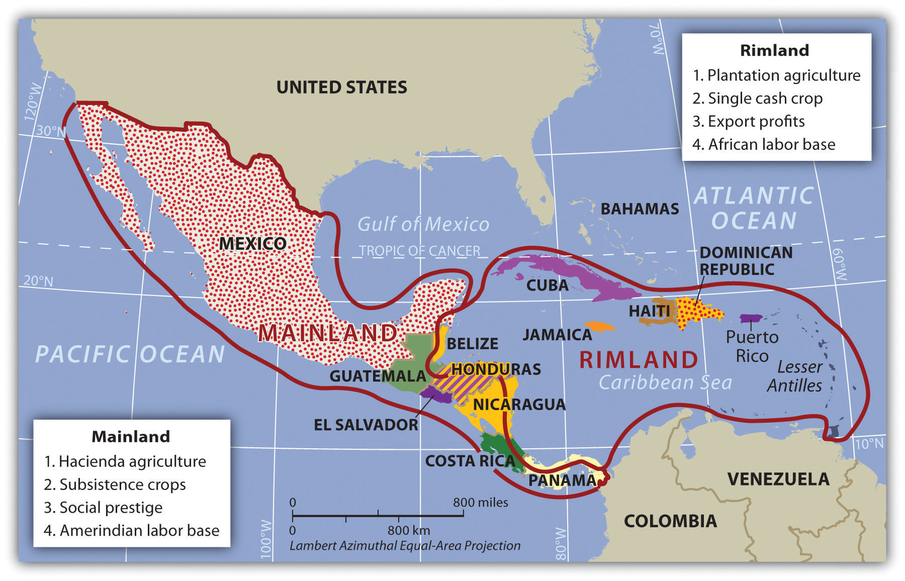 Mainland and Rimland Characteristics of Middle America Based on Colonial-Era Economic Activities (University of M