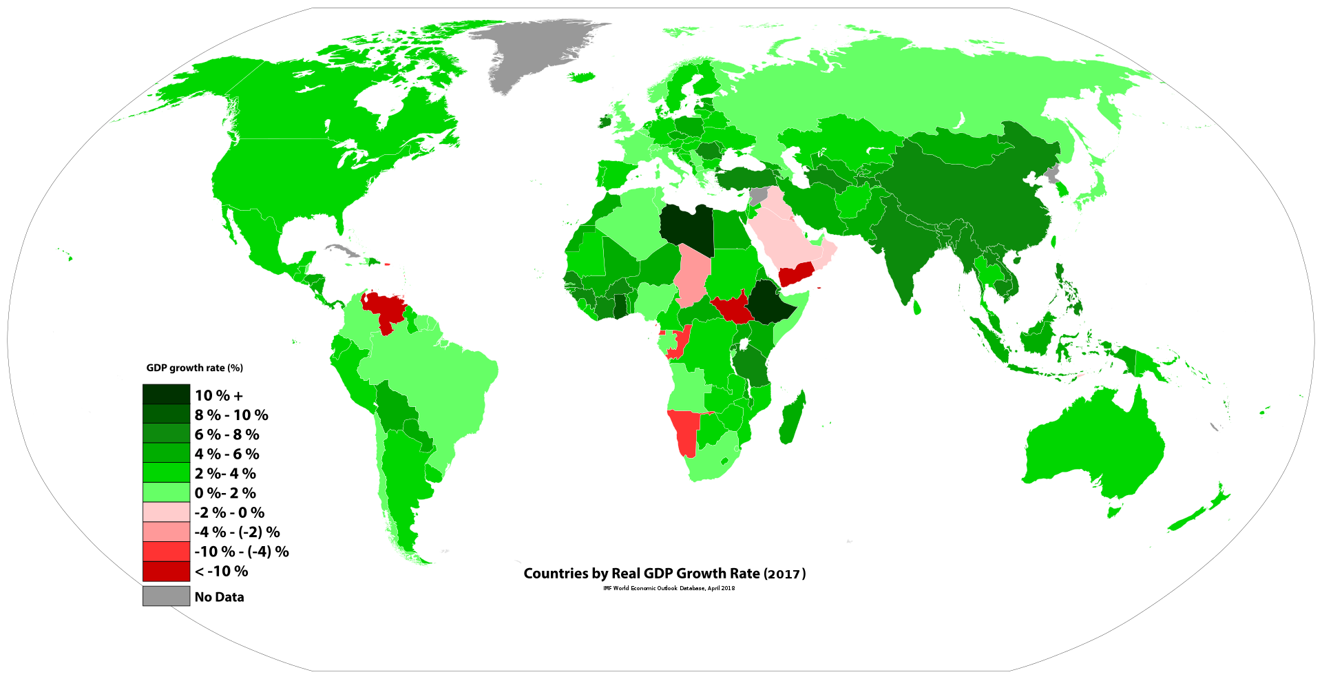 Countries by real GDP growth rate