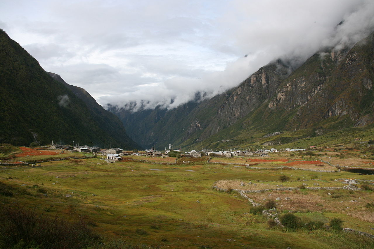 Langtang Village in the Langtang Valley (Yosarian, 2008. CC BY-SA 4.0)