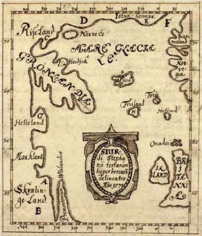 The map shows a body of water in the middle, with islands in the bottom right, and four near the center. Around the body of w