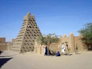 Sankore Mosque in Timbuktu, built of mud by traditional construction methods