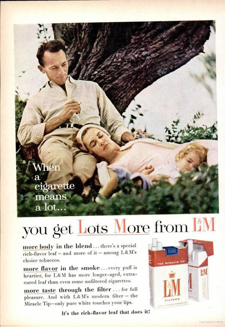 Figure 6.5 This is a 1962 advertisement for the L&M cigarette brand featured in the edition of Popular Science magazine.